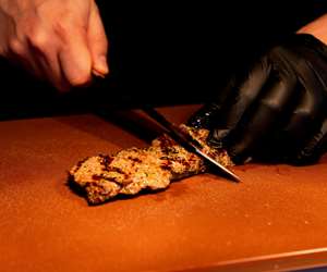 chef slicing a steak